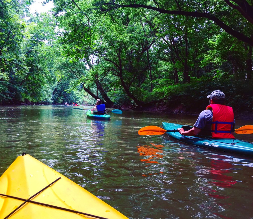 Kayaking down Antietam Creek